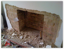 Fireplace removeal ready for heat resistant render